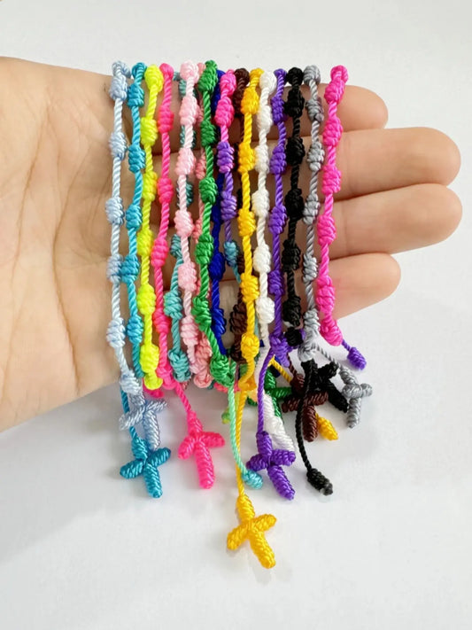 Bracelets Set 20 Pcs Cross Knotted Hand Rope Random Color