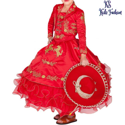 Traje Charro de Niña KS-76221 Red - Charro Suit for Girls