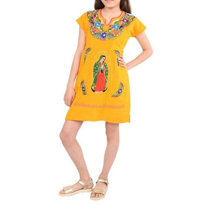 Vestido Bordado de Niña KS-77448 Yellow - Embroidered Dress for kids