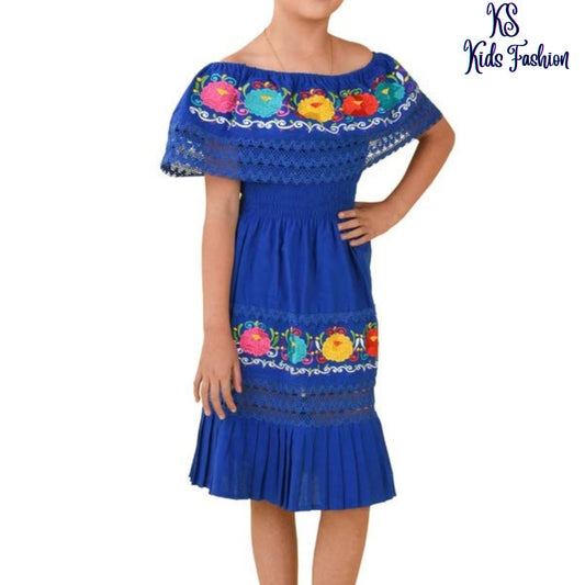 Vestido Bordado de Niña KS-77451 - Embroidered Dress for kids