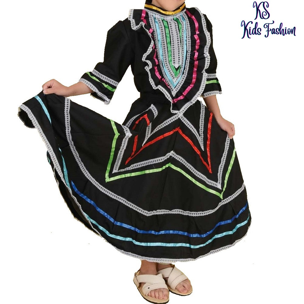 Vestido Jalisco de Niña KS-74145 Black - Girls Dress