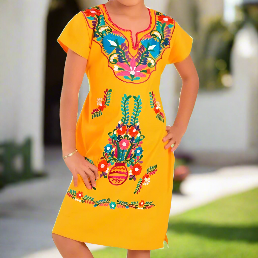 Vestido Bordado de Niña KS-77412 - Embroidered Dress for kids