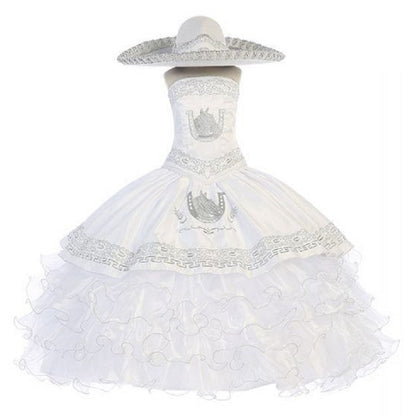 Traje Charro de Niña KS76220 White - Charro Suit for Girls